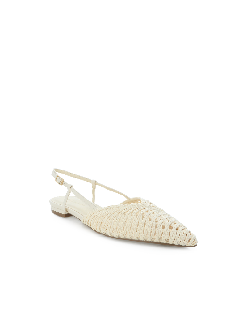 MAZE - IVORY RAFFIA WEAVE-Flats-Billini-Billini