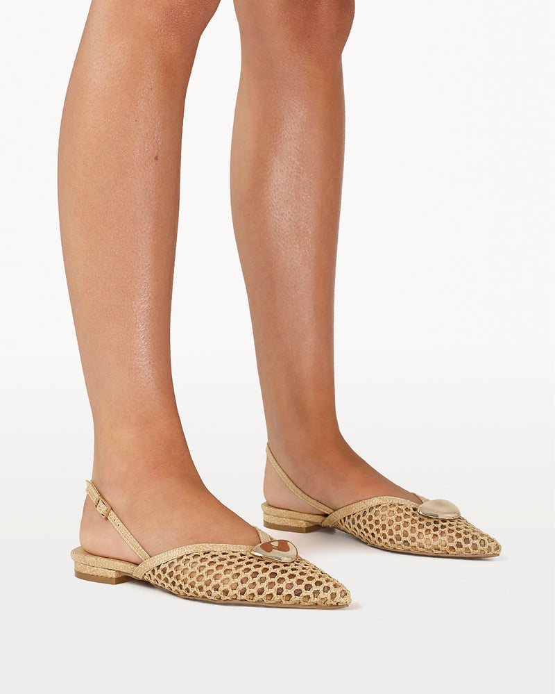 MIGUEL - NATURAL RAFFIA-Flats-Billini-Billini