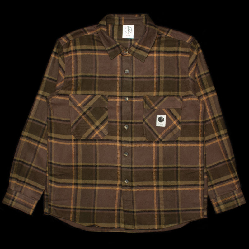 Polar | Mike L/S Flannel Shirt Color : Brown / Mauve