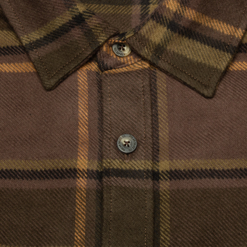 Polar | Mike L/S Flannel Shirt Color : Brown / Mauve