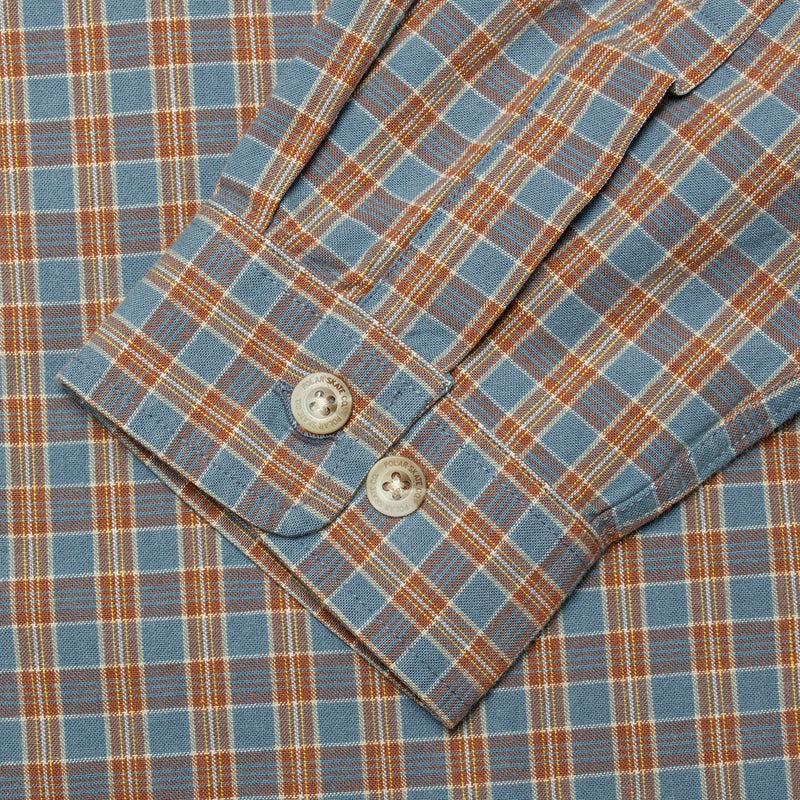 Polar Skate Co. | Mitchell L/S Shirt Color : Blue / Rust