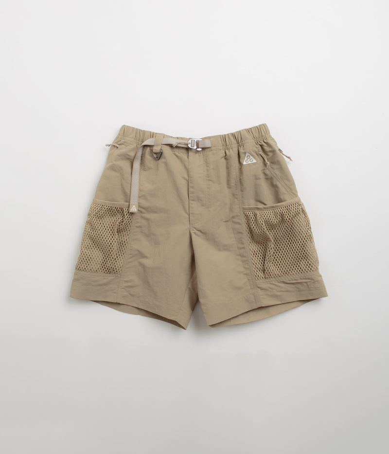 Nike ACG Snowgrass Cargo Shorts in Khaki and Light Iron Ore / Summit White