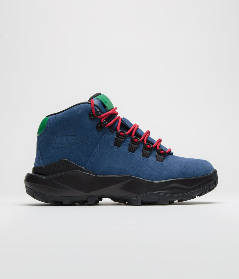 Nike Cygnal Shoes in Navy and Pine Green and Gym Red - Black
