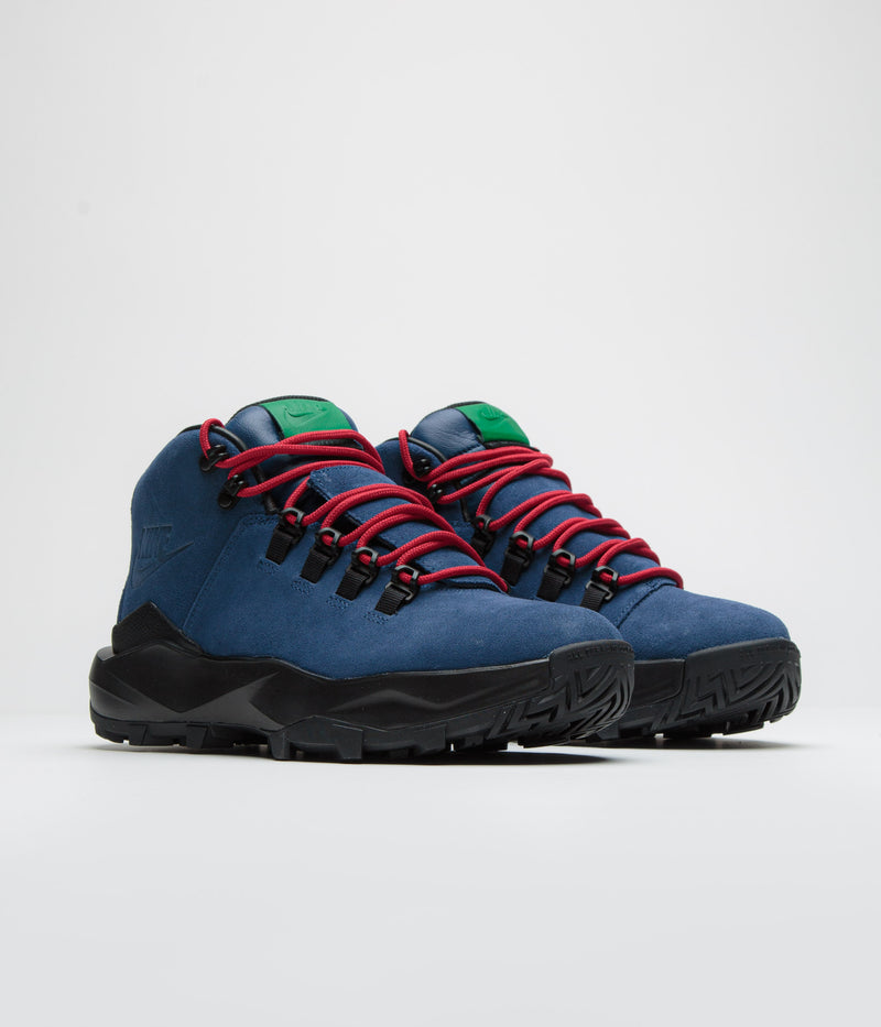 Nike Cygnal Shoes in Navy and Pine Green and Gym Red - Black