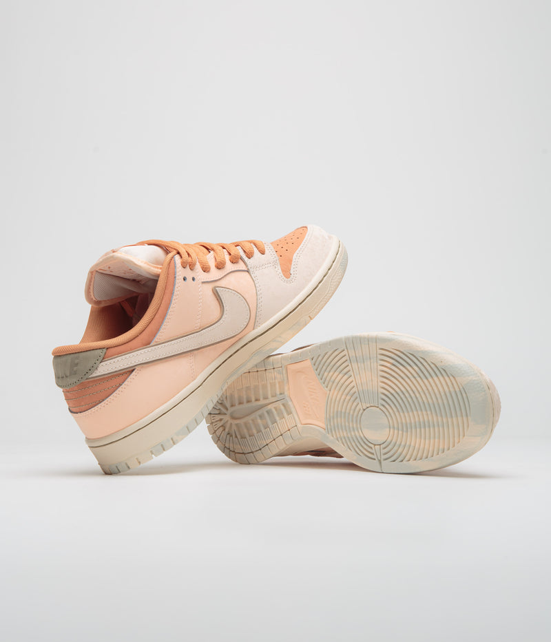Nike SB Dunk Low Pro Premium 'Trocadero Gardens' Shoes in Amber Brown and Guava Ice and Crimson Tint - Hemp
