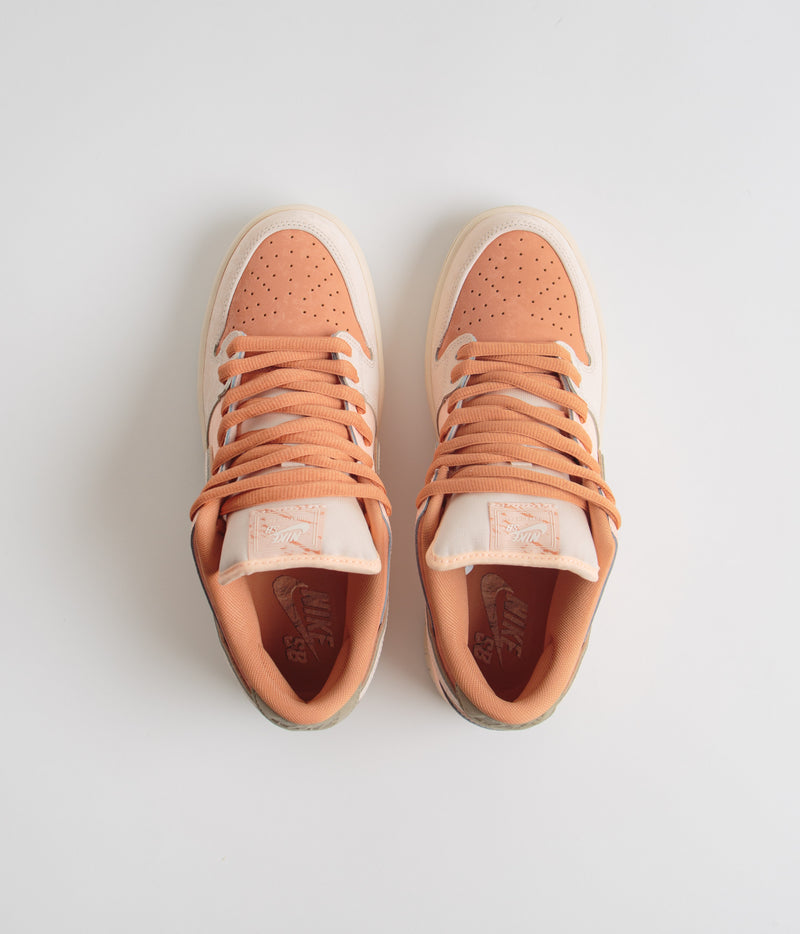 Nike SB Dunk Low Pro Premium 'Trocadero Gardens' Shoes in Amber Brown and Guava Ice and Crimson Tint - Hemp