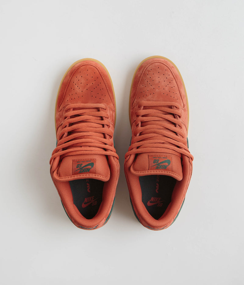 Nike SB Dunk Low Pro Shoes in Burnt Sunrise and Vintage Green