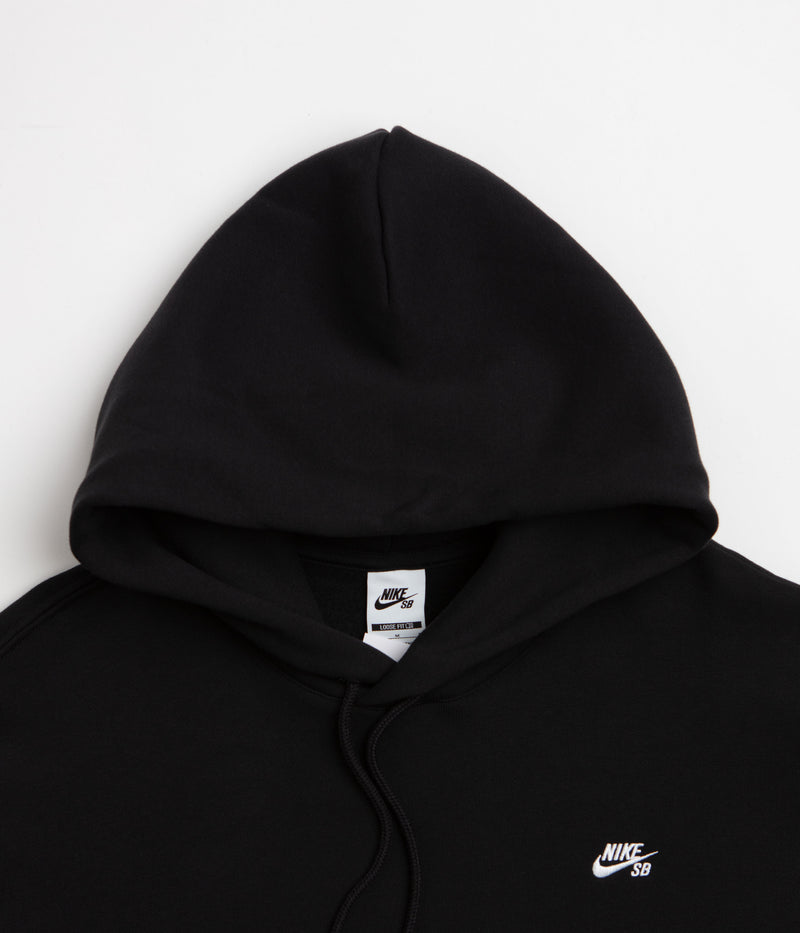 Nike SB Essential Small Logo Hoodie in Black and White