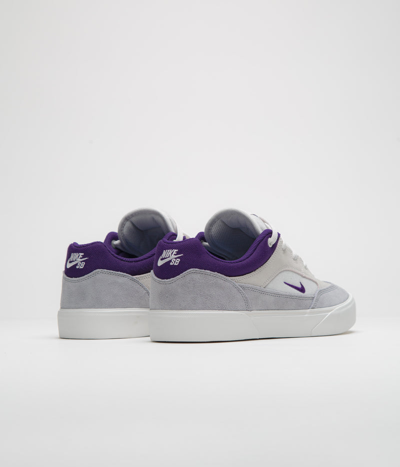 Nike SB Malor Shoes in Platinum Tint and Court Purple and Wolf Grey