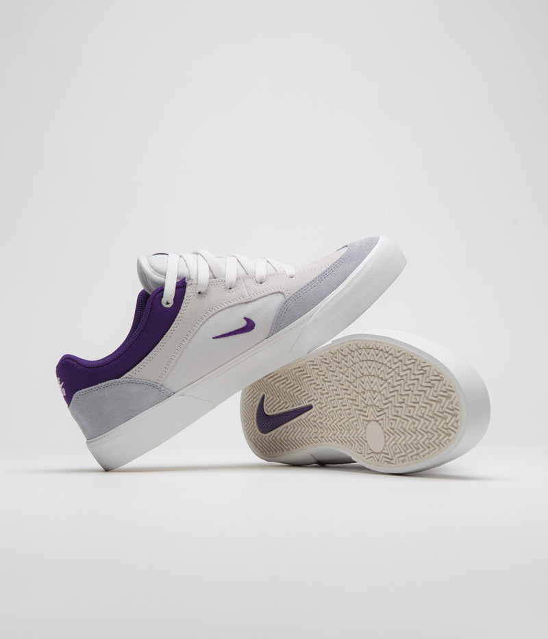 Nike SB Malor Shoes in Platinum Tint and Court Purple and Wolf Grey