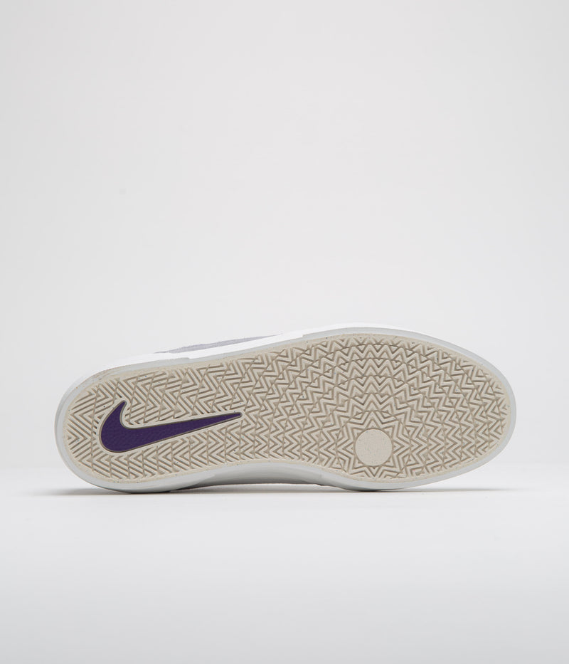 Nike SB Malor Shoes in Platinum Tint and Court Purple and Wolf Grey