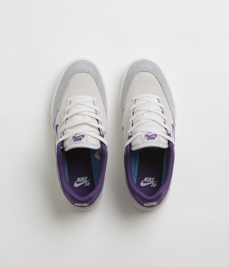 Nike SB Malor Shoes in Platinum Tint and Court Purple and Wolf Grey