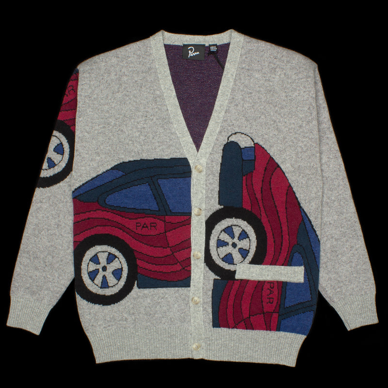 by Parra | No Parking Knitted Cardigan Color : Grey Melange