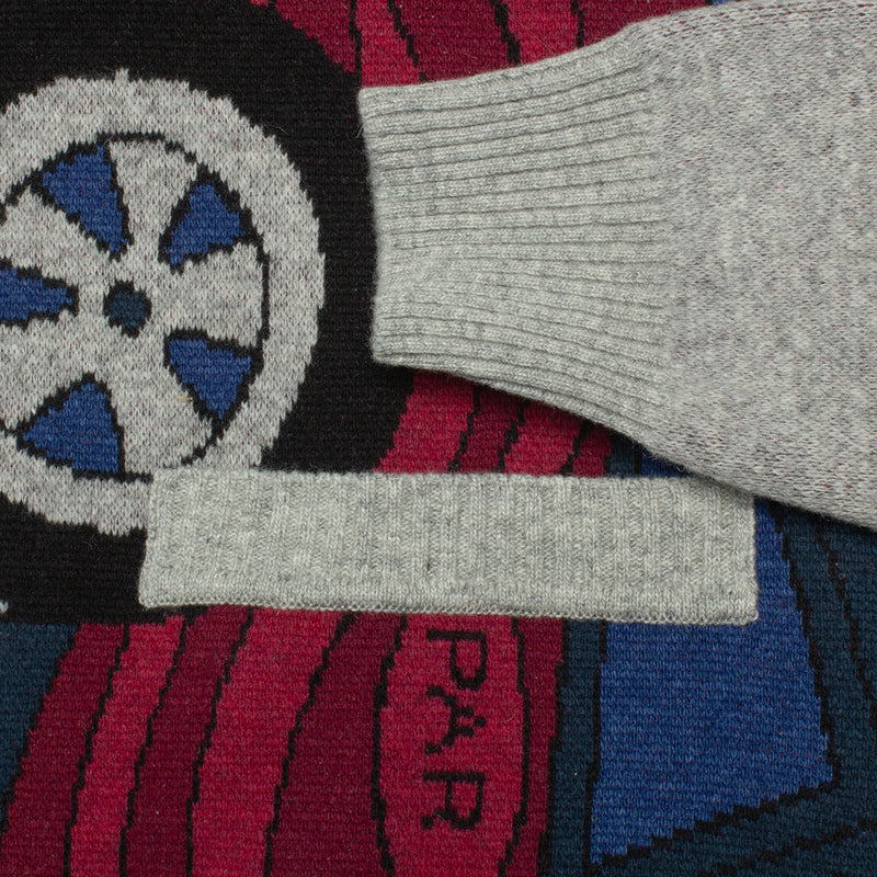 by Parra | No Parking Knitted Cardigan Color : Grey Melange
