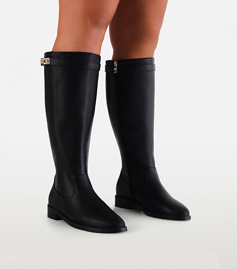 NOEMI EXTENDED CURVE - BLACK-Boots-Billini-Billini
