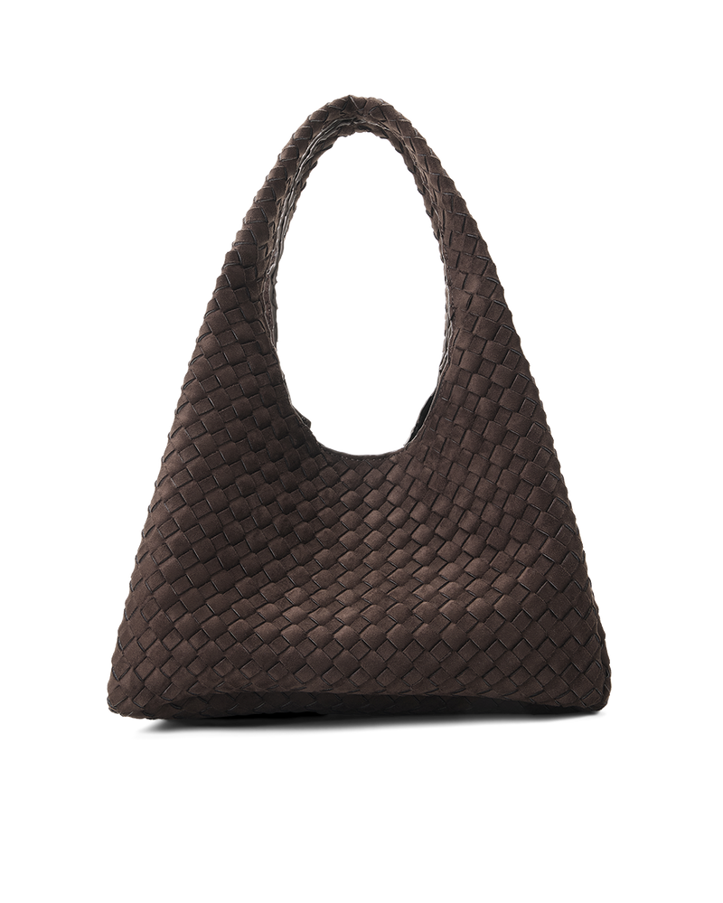 NOVIE SHOULDER BAG - DARK CACAO SUEDE-Handbags-Billini-Billini