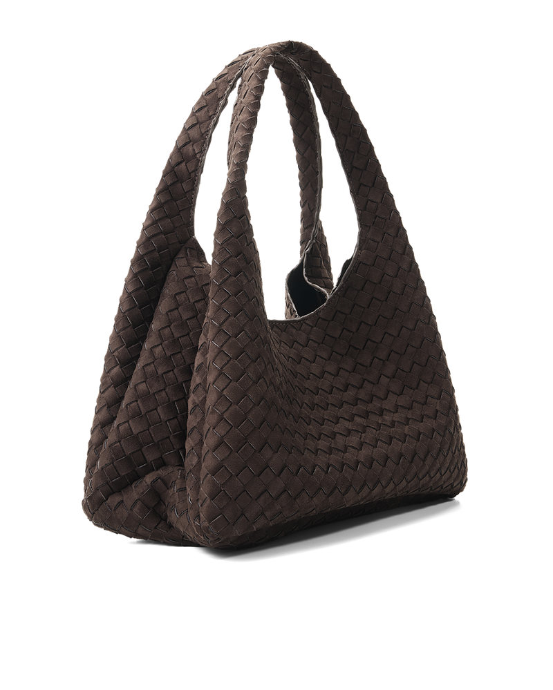 NOVIE SHOULDER BAG - DARK CACAO SUEDE-Handbags-Billini-Billini