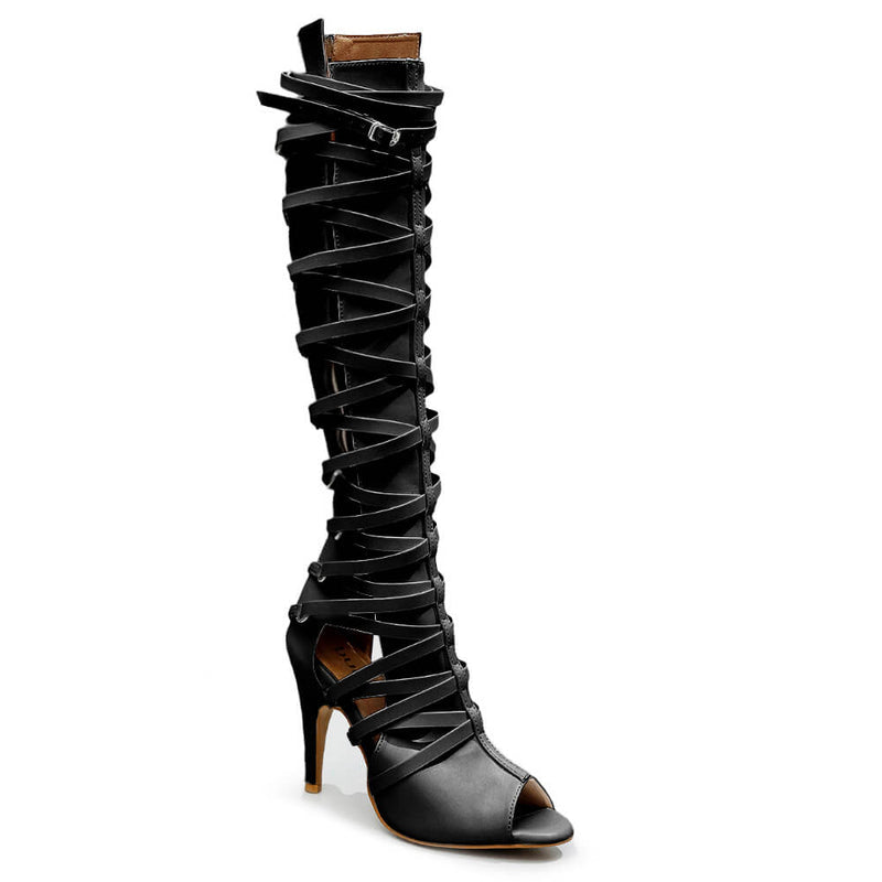 Nyra - Black Vegan Leather - Street Sole
