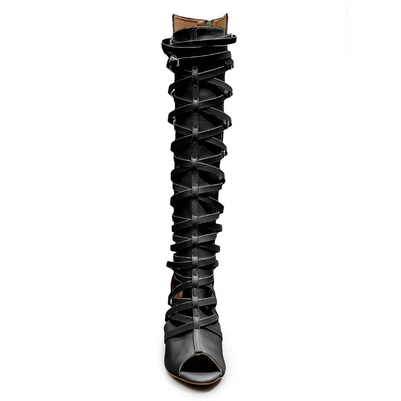 Nyra - Black Vegan Leather - Street Sole