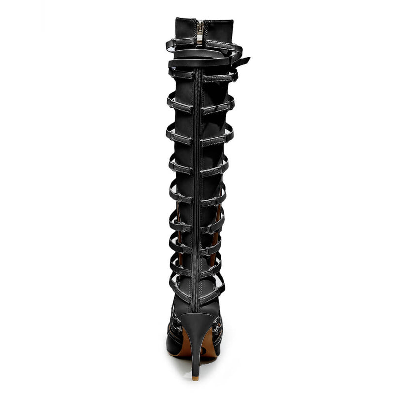 Nyra - Black Vegan Leather - Street Sole