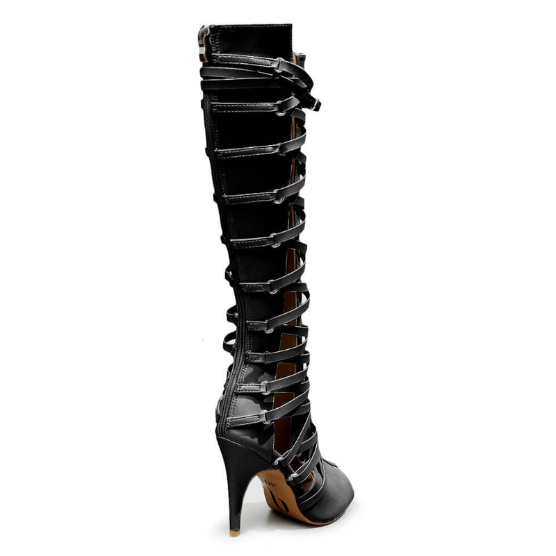 Nyra - Black Vegan Leather - Street Sole
