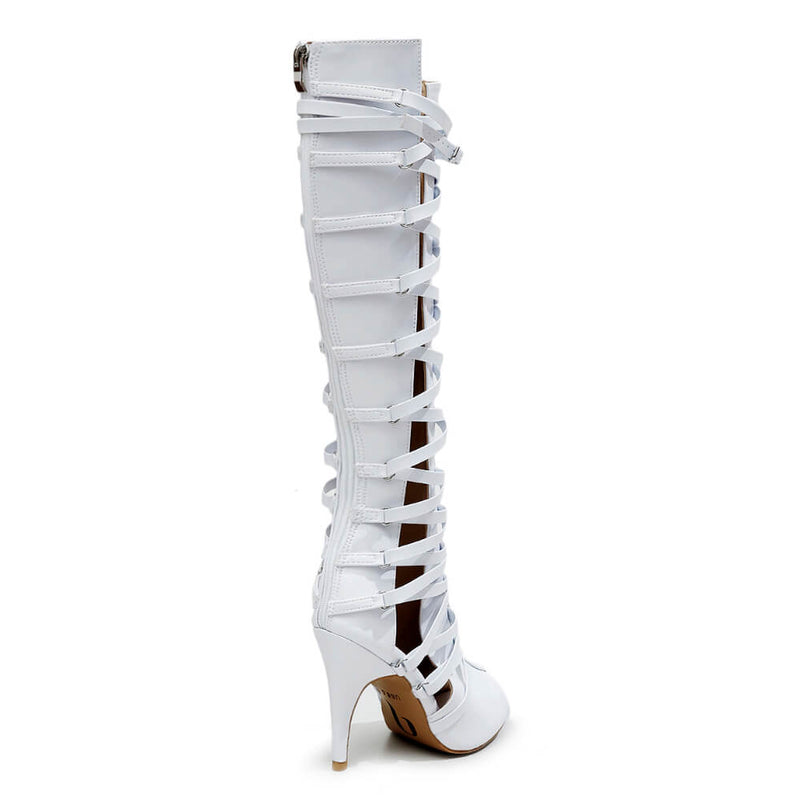Nyra - White Vegan Leather - Street Sole