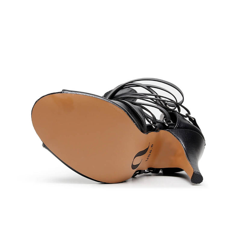Nyx - Black Vegan Leather - Suede Sole