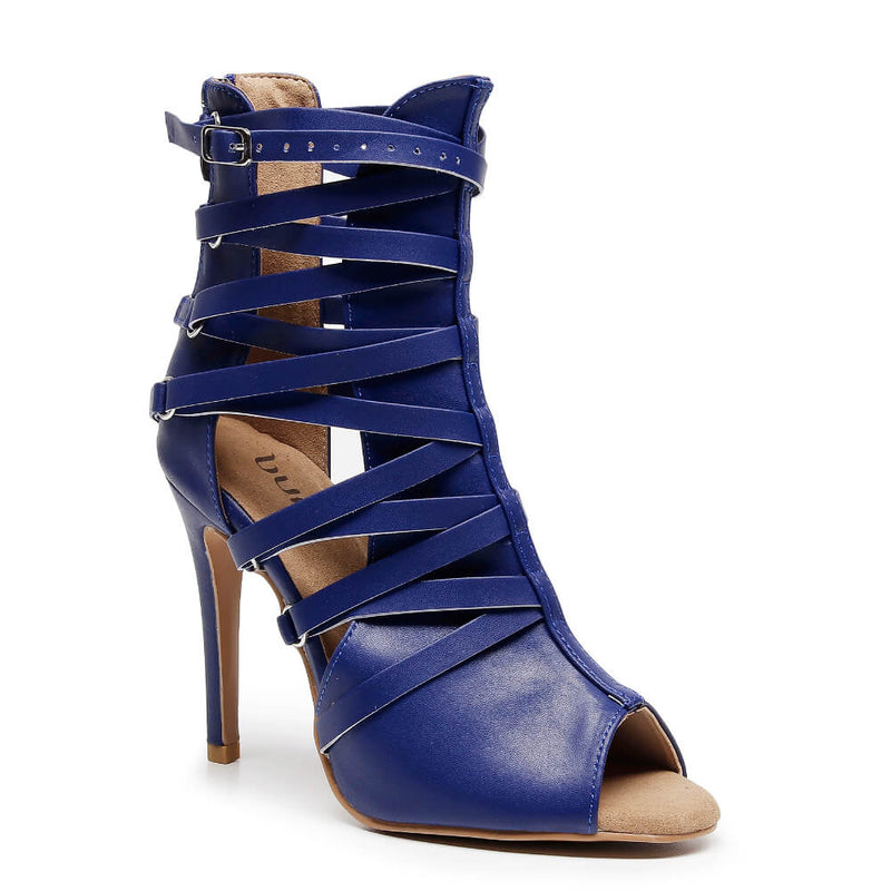 Nyx - Dark Blue Vegan Leather - Suede Sole