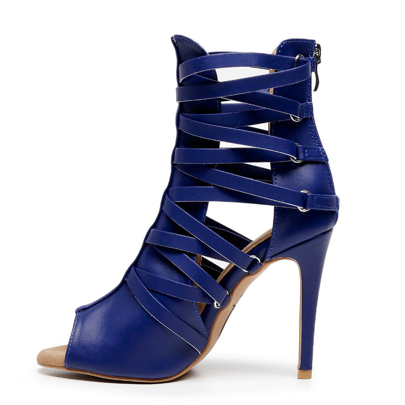 Nyx - Dark Blue Vegan Leather - Suede Sole