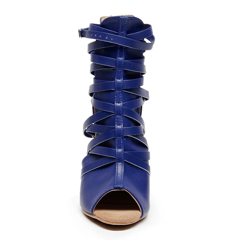 Nyx - Dark Blue Vegan Leather - Suede Sole