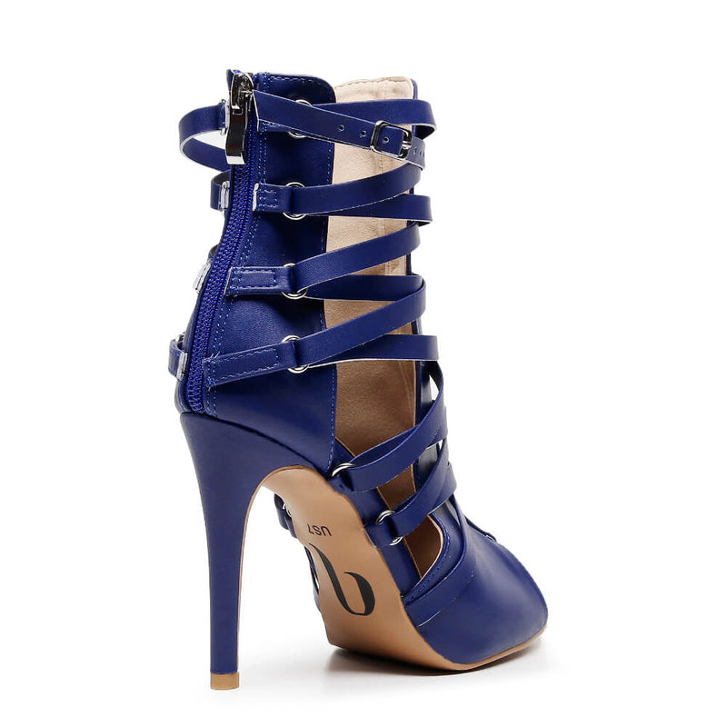 Nyx - Dark Blue Vegan Leather - Suede Sole