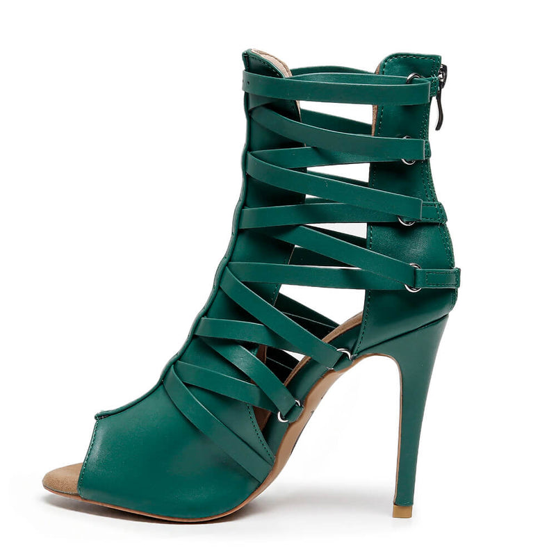 Nyx - Dark Green Vegan Leather - Street Sole