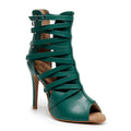 Nyx - Dark Green Vegan Leather - Suede Sole
