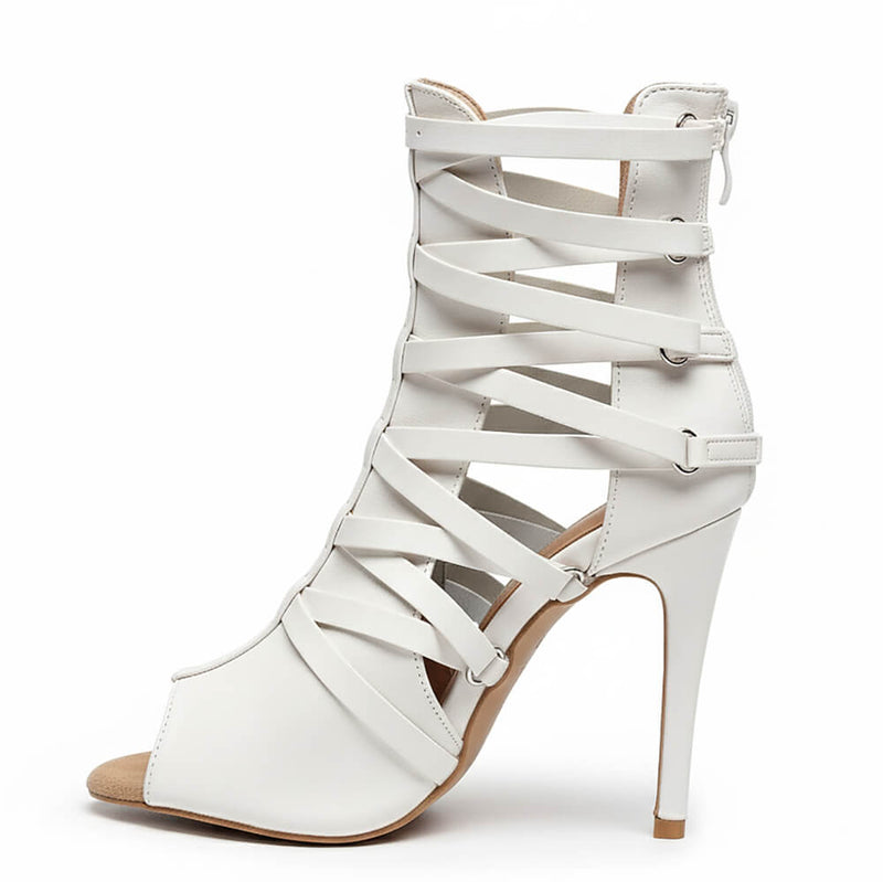 Nyx - White Vegan Leather - Street Sole