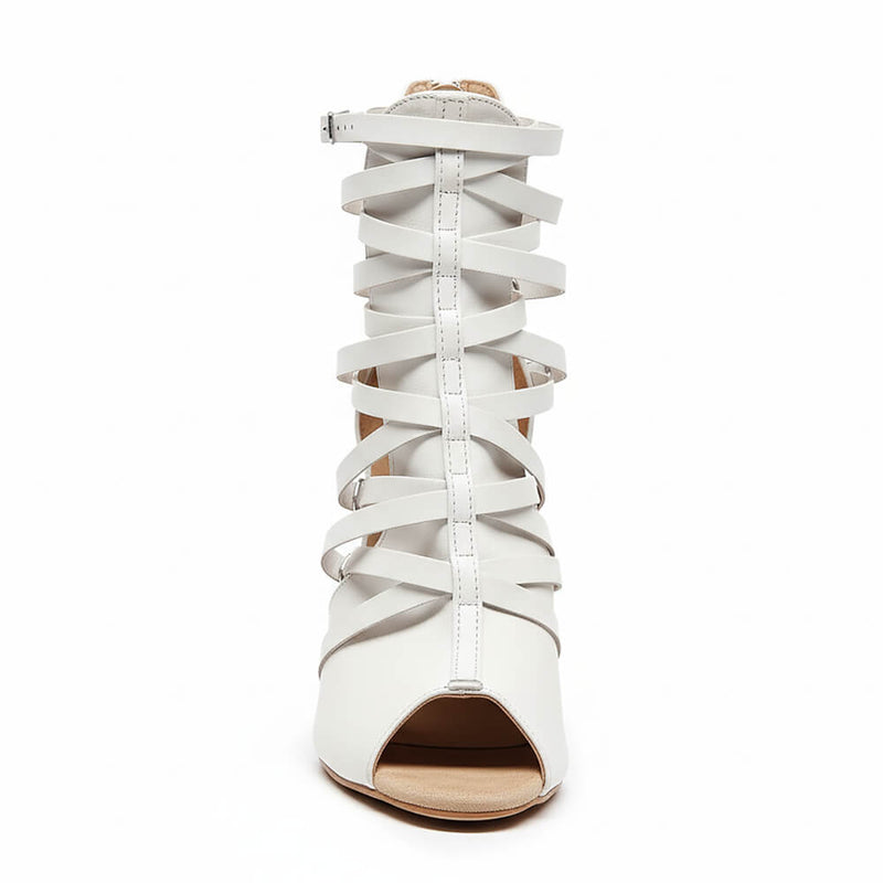 Nyx - White Vegan Leather - Suede Sole