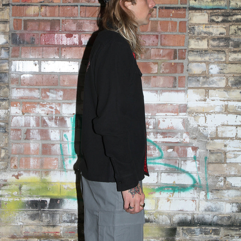 Spitfire Old E Flannel Shirt Black