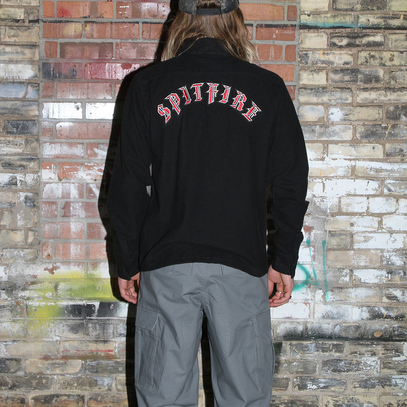 Spitfire Old E Flannel Shirt Black