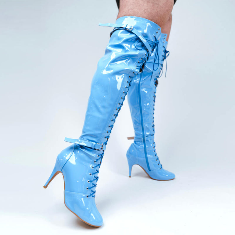 Omani Size Inclusive - Pattern - Rainbow Iridescent Reflective - Street Sole - Thigh Variant Three