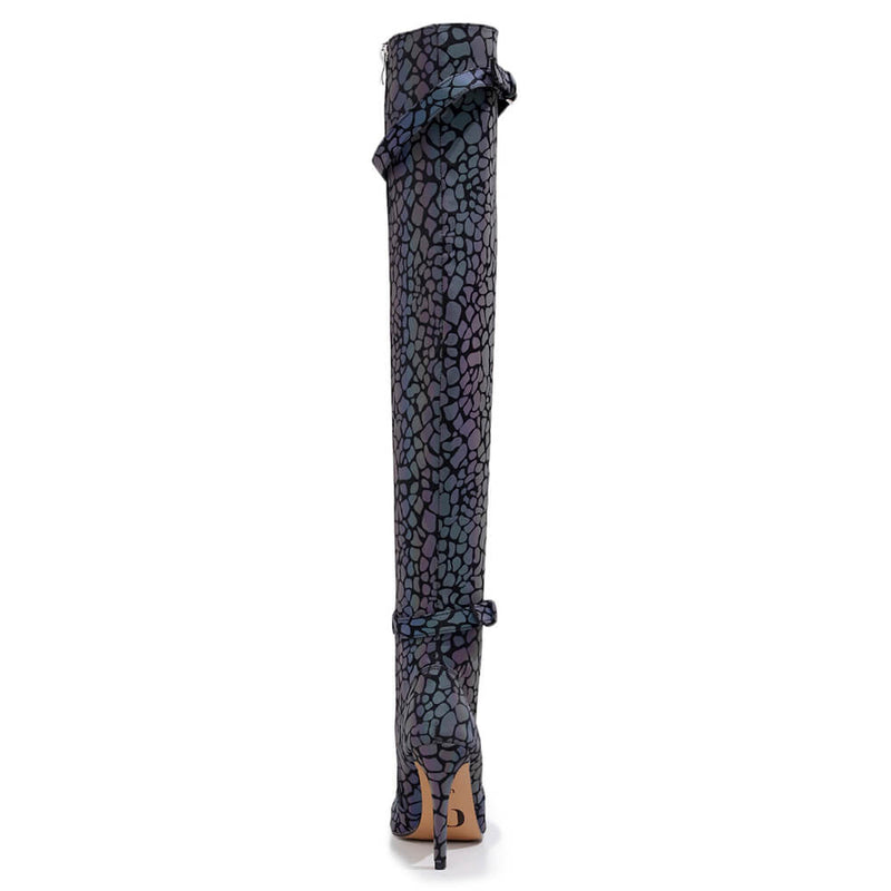 Omani Size Inclusive - Pattern - Rainbow Iridescent Reflective - Street Sole - Thigh Variant One