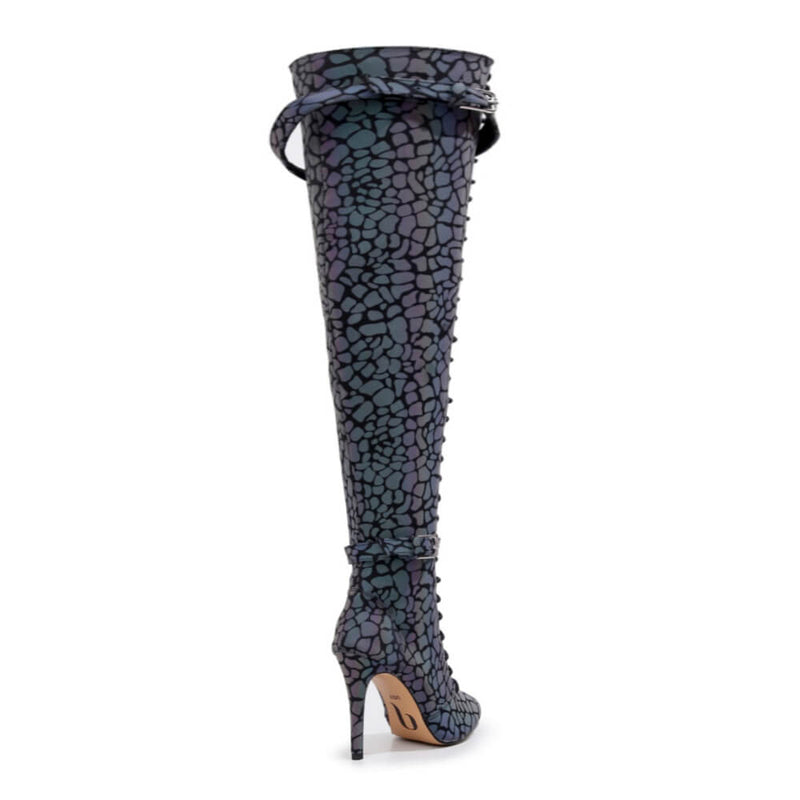 Omani Size Inclusive - Pattern - Rainbow Iridescent Reflective - Street Sole - Thigh Variant Six