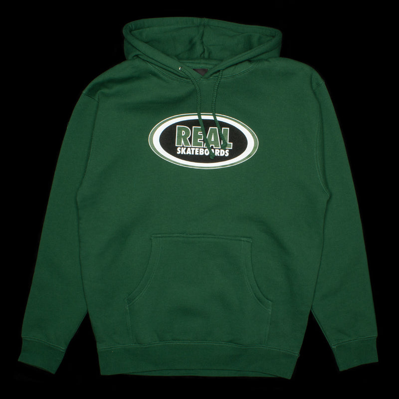 Real | Oval Hoodie Color : Dark Green / Black / White