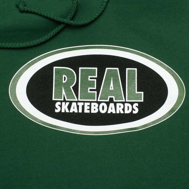 Real | Oval Hoodie Color : Dark Green / Black / White
