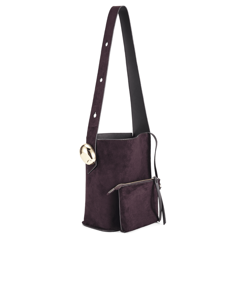 PADDINGTON SHOULDER BAG - DARK CHOCOLATE SUEDE-Handbags-Billini-Billini