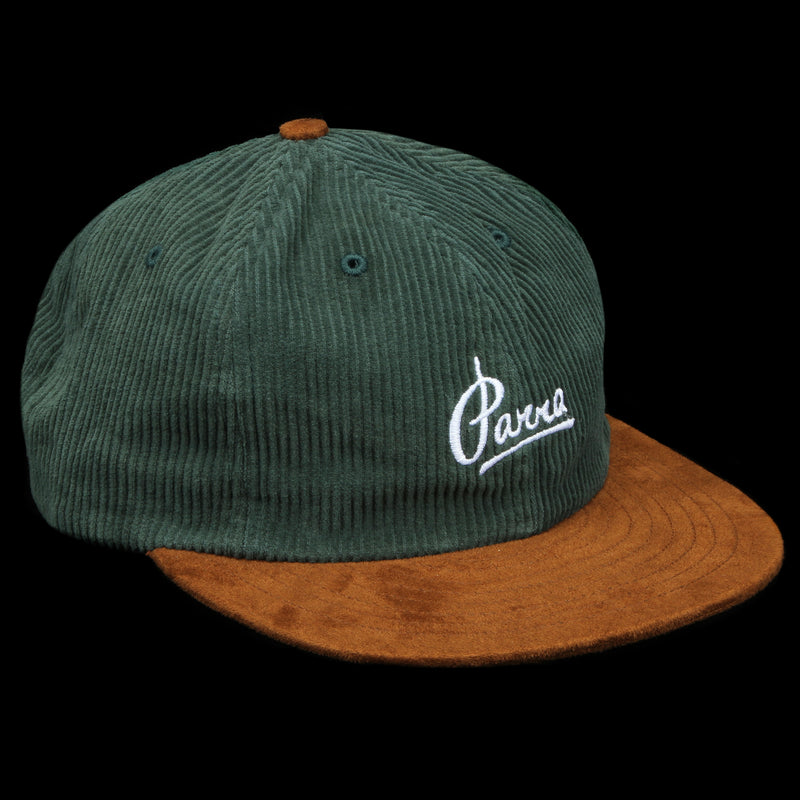 by Parra | Painters Script Corduroy 6 Panel Hat Color : Pine Green