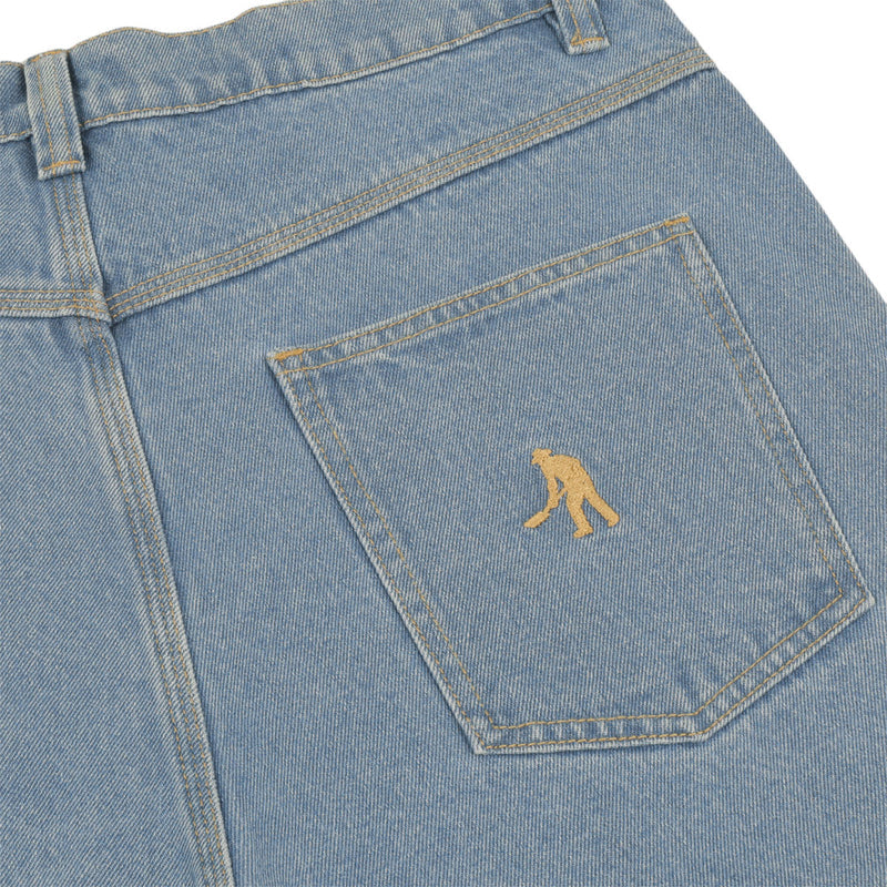 Passport Workers Club Jean Shorts - Washed Light Indigo