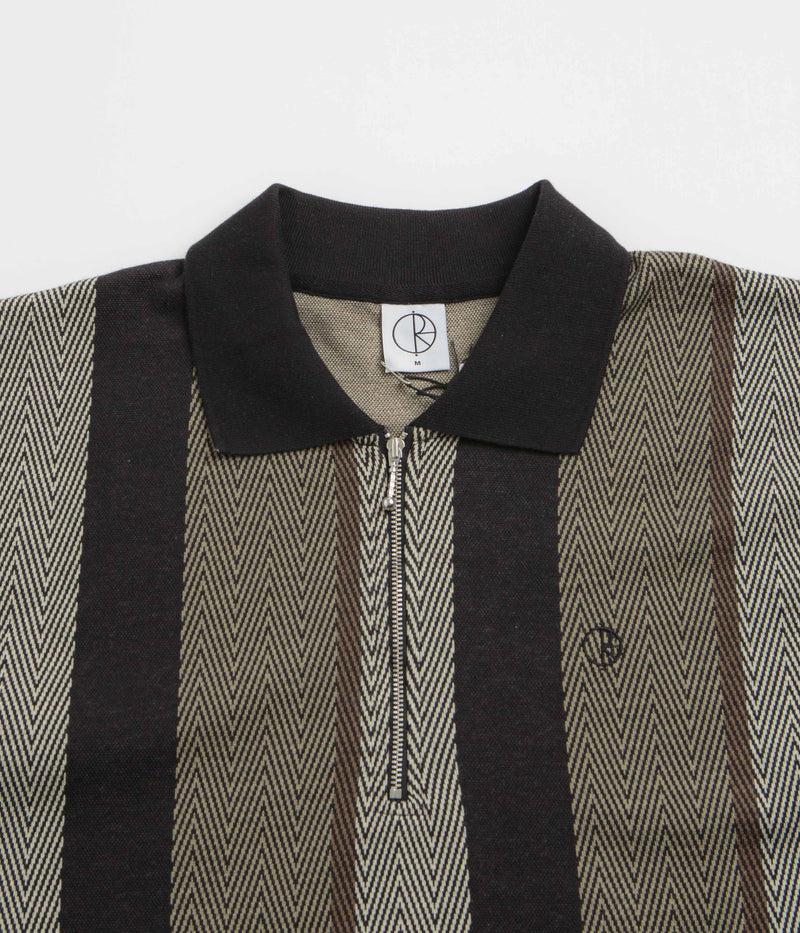 Polar Herringbone Jacques Polo Shirt in Khaki Green