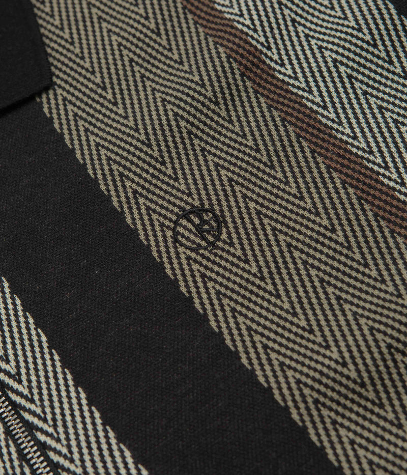 Polar Herringbone Jacques Polo Shirt in Khaki Green