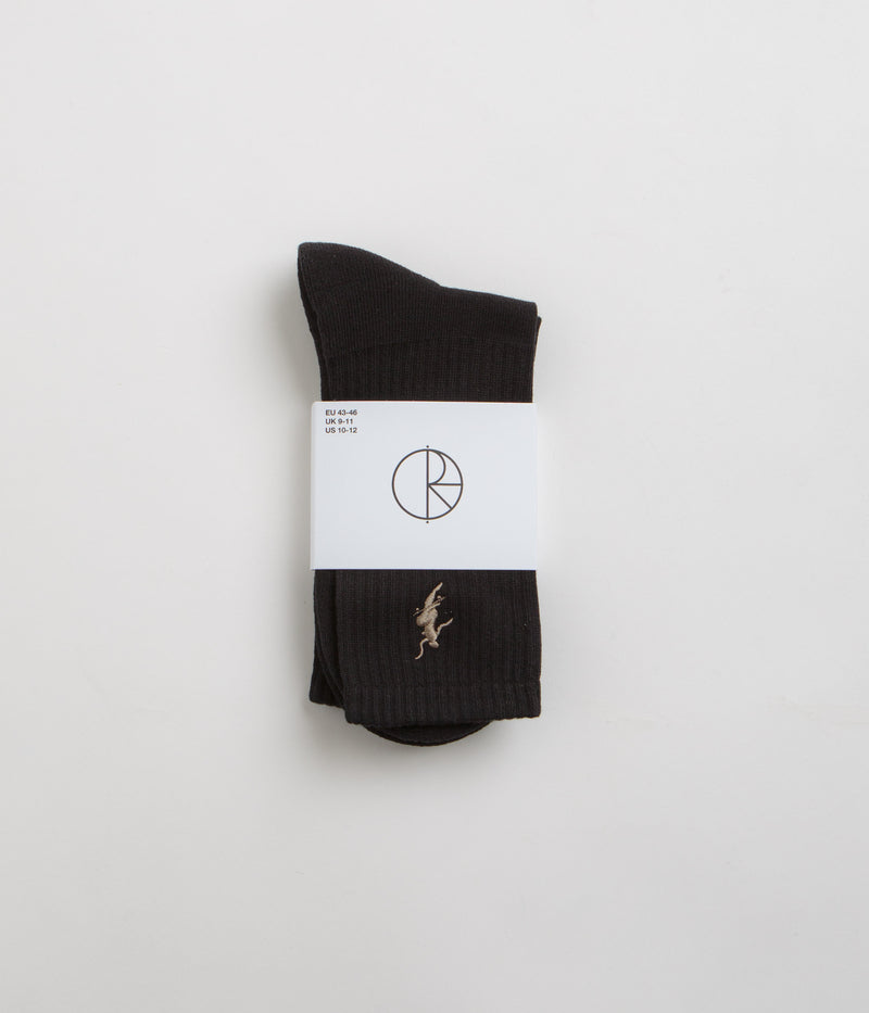 Polar No Comply Socks in Black and Brown