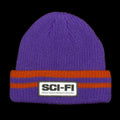 Sci-Fi Fantasy | Reflective Patch Striped Beanie Color : Purple / Orange