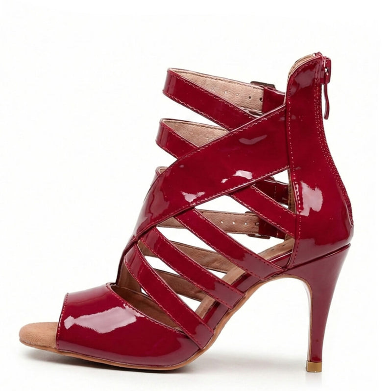 Rene - Burgundy Vegan Patent - Street Sole